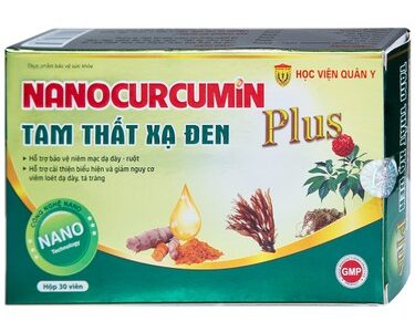 Viên uống Nanocurcumin Tam Thất Xạ Đen Plus giảm viêm loét dạ dày, tá tràng (3 vỉ x 10 viên)