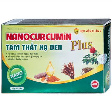 Viên uống Nanocurcumin Tam Thất Xạ Đen Plus giảm viêm loét dạ dày, tá tràng (3 vỉ x 10 viên)