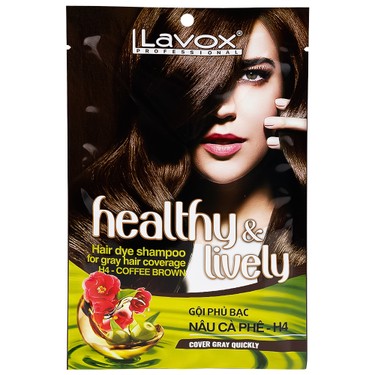 Gội phủ bạc Healthy&Lively Color Shampoo Lavox H4 màu nâu cà phê (10 gói x 30ml) - Ảnh 3