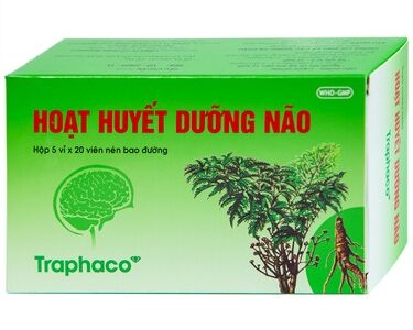 Thuốc Hoạt Huyết Dưỡng Não bao đường Traphaco điều trị suy giảm trí nhớ, căng thẳng thần kinh (5 vỉ x 20 viên)